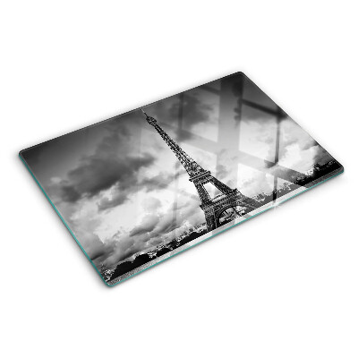 Tabla para cortar La Torre Eiffel en blanco y negro