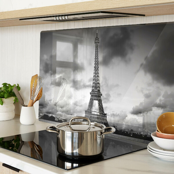 Tabla para cortar La Torre Eiffel en blanco y negro