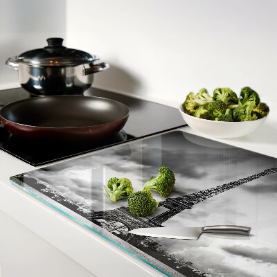 Tabla para cortar La Torre Eiffel en blanco y negro