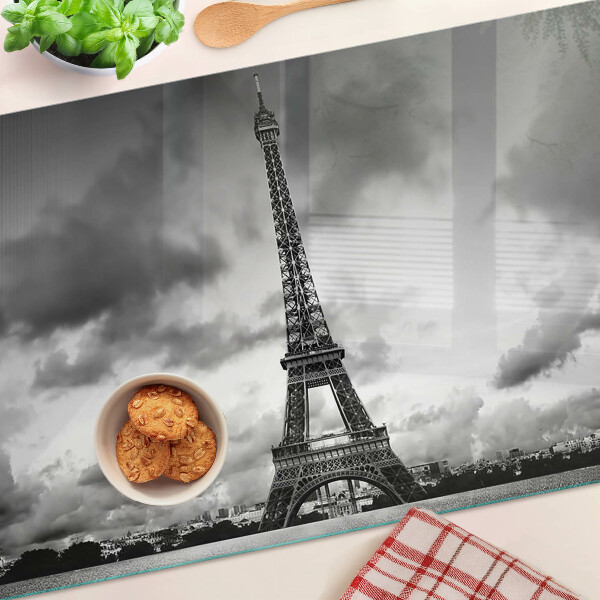 Deska kuchenna szklana Wieża Eiffla w czerni i bieli