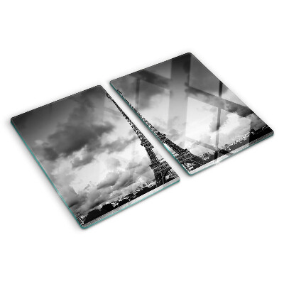 Tabla para cortar La Torre Eiffel en blanco y negro