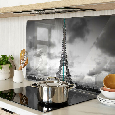 Tabla para cortar La Torre Eiffel en blanco y negro