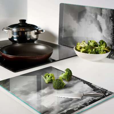 Tabla para cortar La Torre Eiffel en blanco y negro