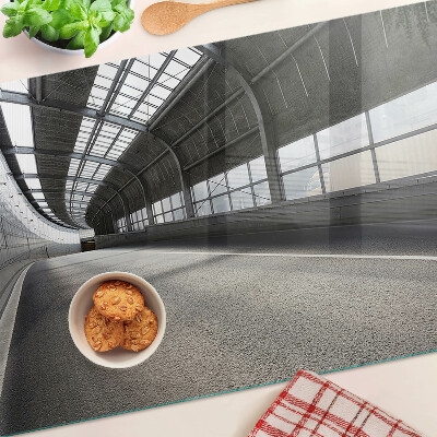 Szklana deska do krojenia Nowoczesna architektura i geometria