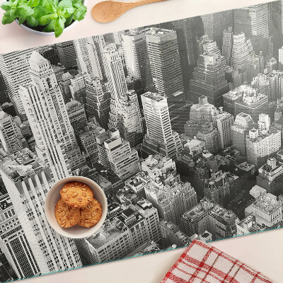 Tabla para cortar Una vista de pájaro de la ciudad