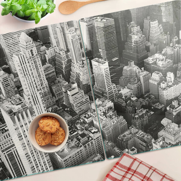 Tabla para cortar Una vista de pájaro de la ciudad