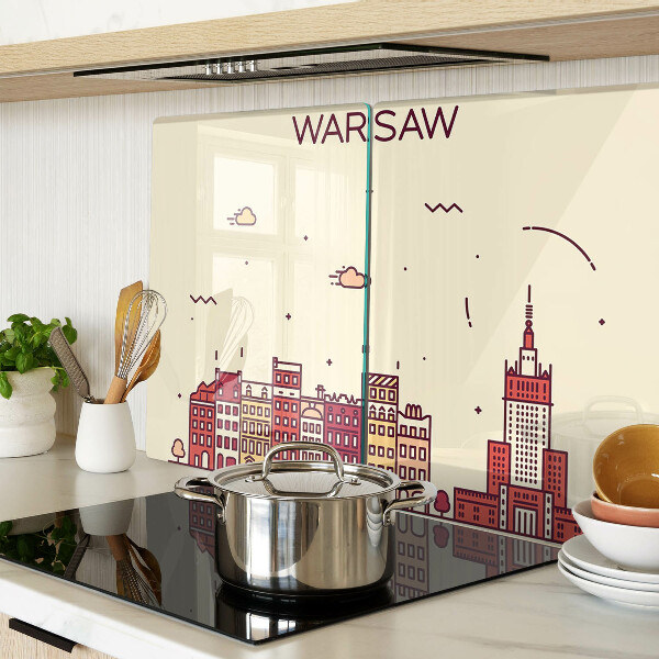 Deska kuchenna szklana Warszawskie kamienice i Pałac Kultury