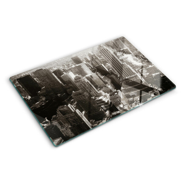 Tabla de cortar Panorama de la ciudad en tonos blanco y negro