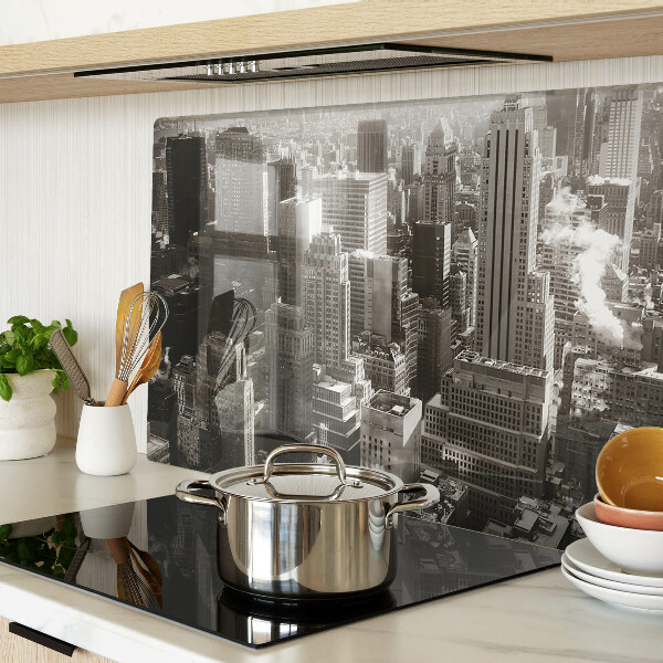 Tabla de cortar Panorama de la ciudad en tonos blanco y negro