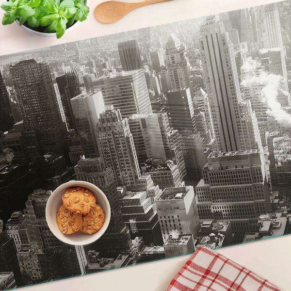 Tabla de cortar Panorama de la ciudad en tonos blanco y negro