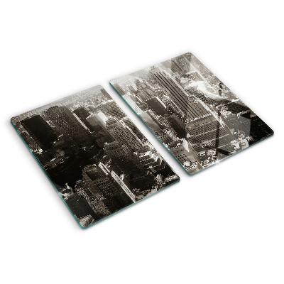 Tabla de cortar Panorama de la ciudad en tonos blanco y negro