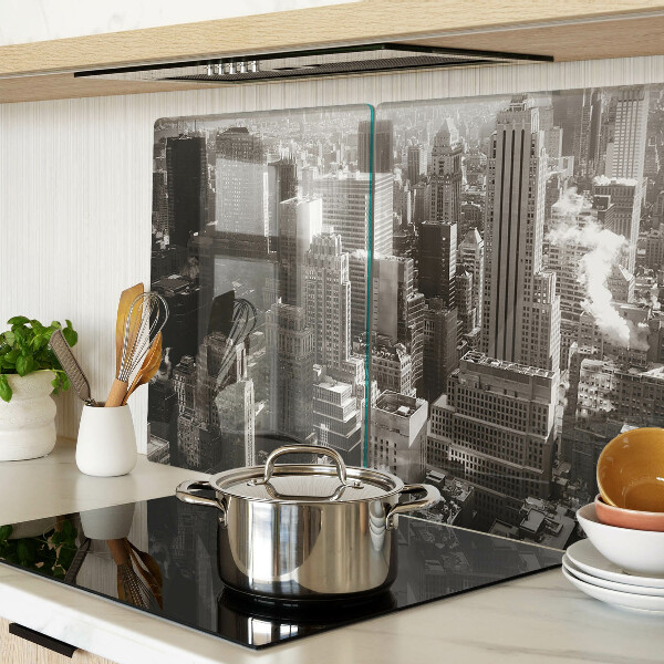 Tabla de cortar Panorama de la ciudad en tonos blanco y negro