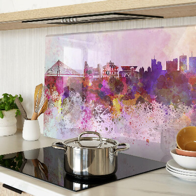 Tabla de cocina Una ciudad en estilo acuarela