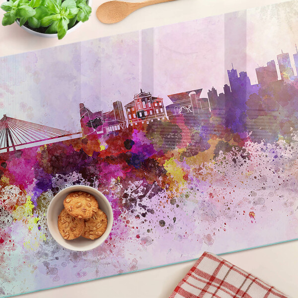 Tabla de cocina Una ciudad en estilo acuarela