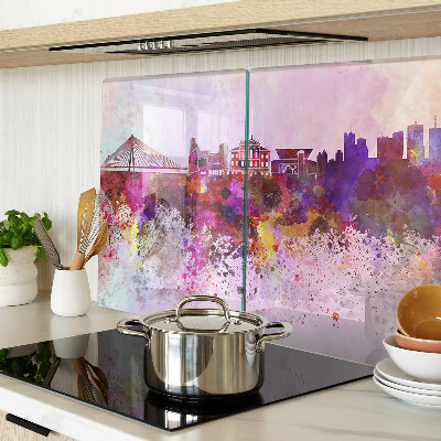 Tabla de cocina Una ciudad en estilo acuarela