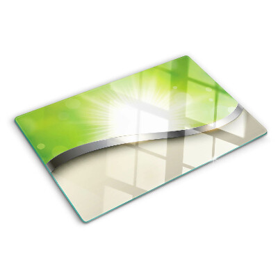 Deska kuchenna szklana Zielone bokeh z promieniami światła