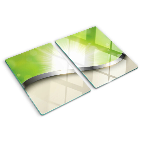 Tabla de cocina Bokeh verde con rayos de luz