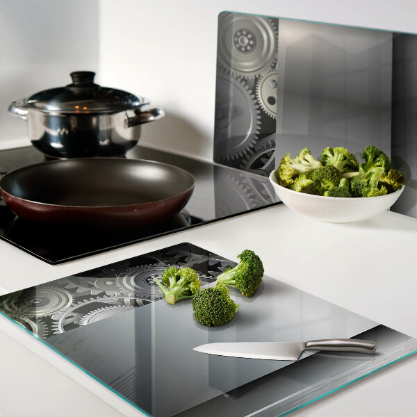 Deska kuchenna szklana Mechaniczne tryby i metaliczne powierzchnie