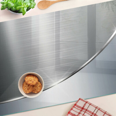 Tabla de cortar de cristal Brillo metálico con reflejos.