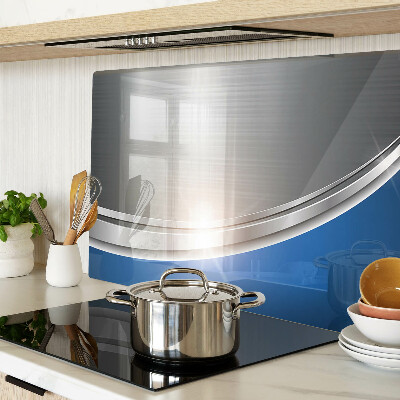 Tabla para cortar Efecto metálico con acentos azules.