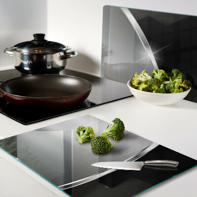 Tabla de cortar de cristal Brillo metálico con reflejos.