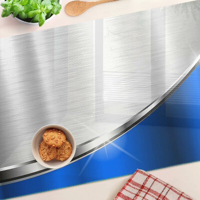 Szklana deska kuchenna Metaliczny wzór z niebieskimi akcentami