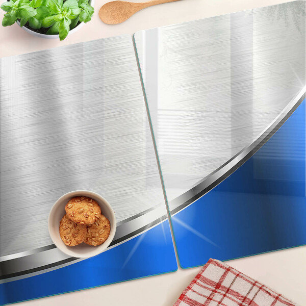 Szklana deska kuchenna Metaliczny wzór z niebieskimi akcentami