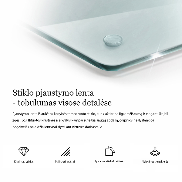 Tabla de cortar de vidrio templado transparente