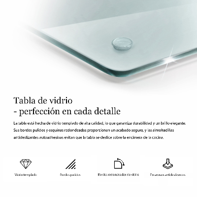 Tabla de cortar de vidrio templado transparente