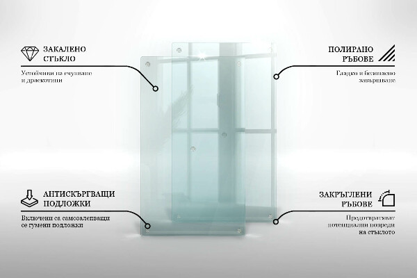 Tabla de cortar de vidrio templado transparente
