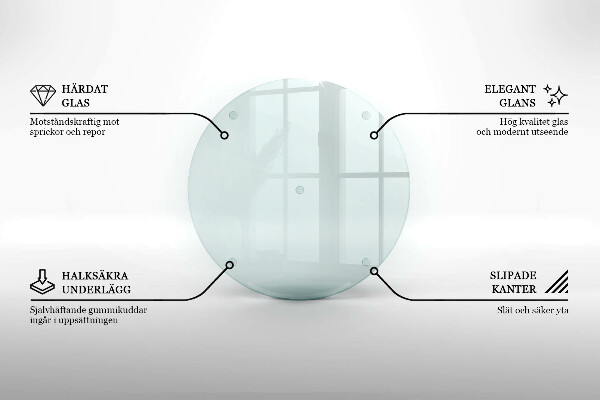 Tabla de cocina transparente redonda