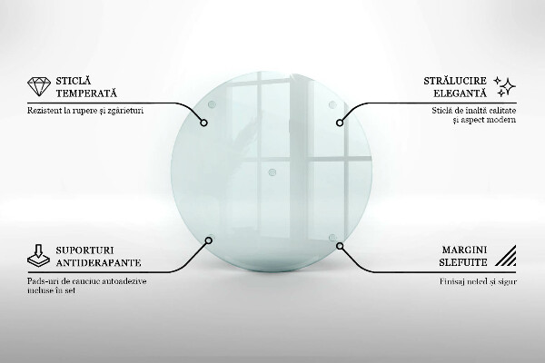 Tabla de cocina transparente redonda