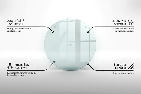 Tabla de cocina transparente redonda