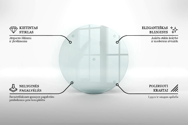 Tabla de cocina transparente redonda