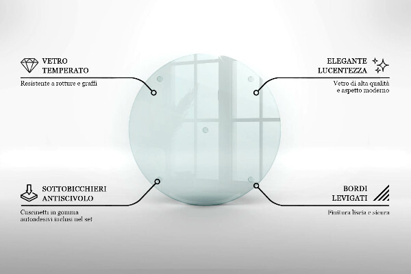 Tabla de cocina transparente redonda