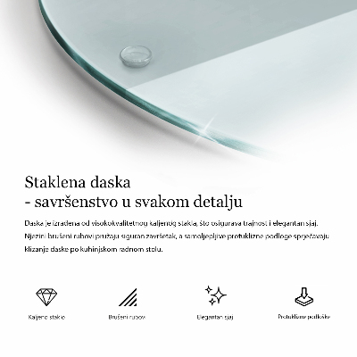 Tabla de cocina transparente redonda