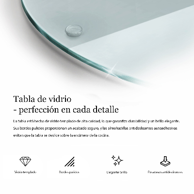 Tabla de cocina transparente redonda