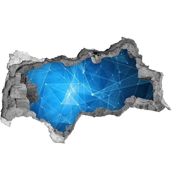 Fotomural autoadhesivo efecto agujero 3d El espacio digital detrás del muro