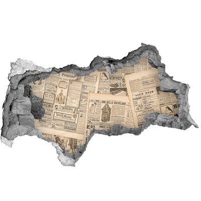 Fotomural autoadhesivo efecto agujero 3d Periódico viejo en un agujero en la pared