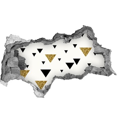 Pegatina decorativa agujero en la pared 3d Diseño moderno con triángulos.