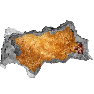 Naklejka 3D dziura samoprzylepna Złota dziura w ścianie