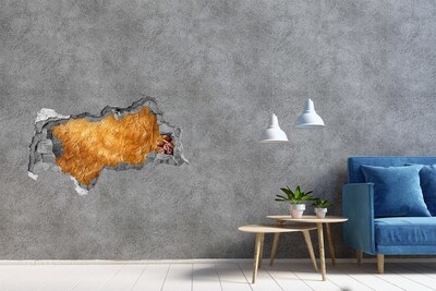 Vinilo adhesivo boquete en la pared rota Agujero dorado en la pared