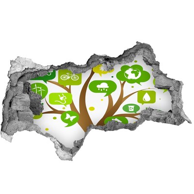 Fotomural autoadhesivo efecto agujero 3d El mundo verde de la naturaleza