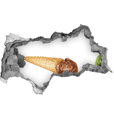 Samoprzylepna naklejka beton Lód w kształcie dziury w ścianie