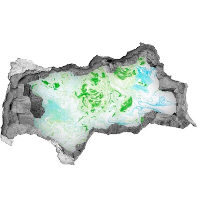 Vinilo efecto 3d pared rota irregular Un oasis verde en un agujero en la pared