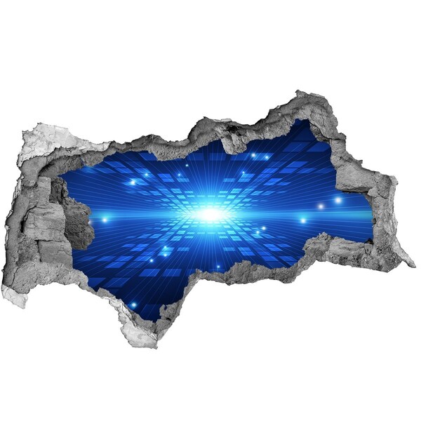 Fotomural autoadhesivo efecto agujero 3d El espacio digital detrás del muro