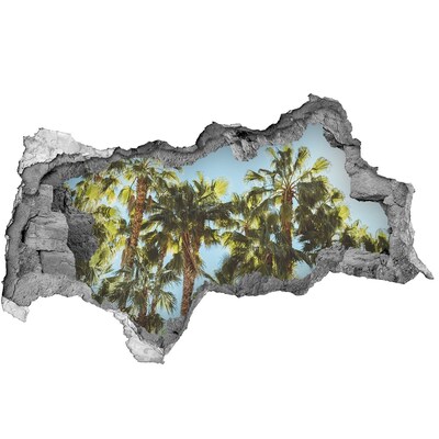Fotomural autoadhesivo efecto agujero 3d Paraíso tropical con palmeras