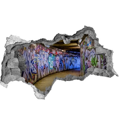 Pegatina decorativa agujero en la pared 3d Grafiti en un túnel de la ciudad
