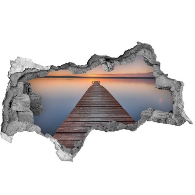 Fototapeta dziura na ścianę Zachód słońca nad jeziorem