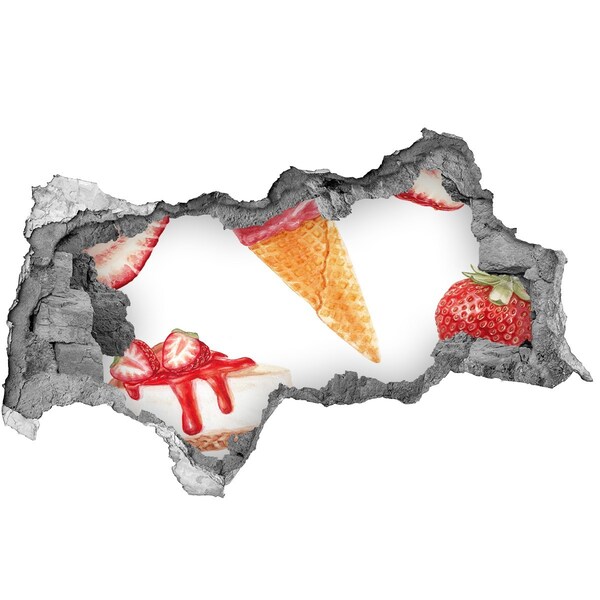 Fotomural autoadhesivo efecto agujero 3d Dulces delicias del verano